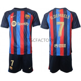 Fußballtrikots FC Barcelona Ousmane Dembele 7 Kinder 2022-2023 Kurzarm Heimtrikotsatz kaufen